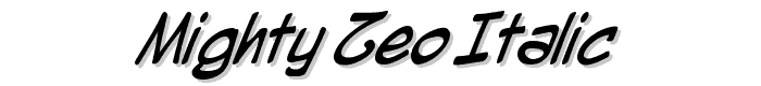 Mighty Zeo Italic font